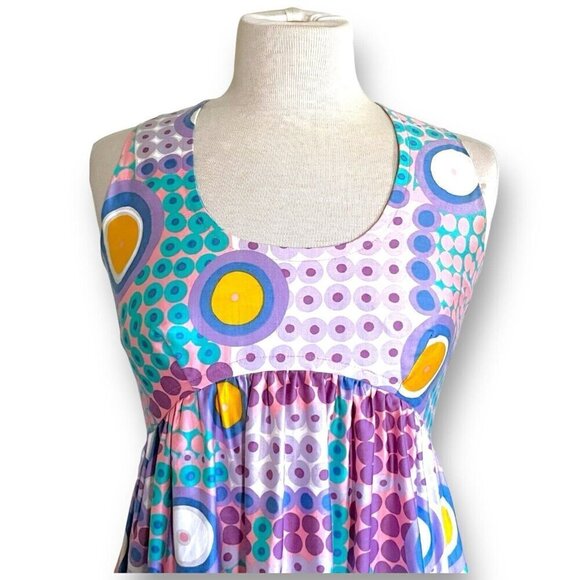 Vintage 1970s Saks Fifth Avenue Womens Maxi Dress Sz Small Polka Dot Sundress - Picture 6 of 11